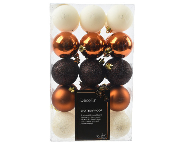 Weihnachtskugel-Set GRACE in mehrfarbig aus Kunststoff