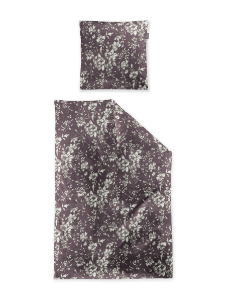 Bettwäsche ZOBEL-HK Biber in mauve aus Baumwolle