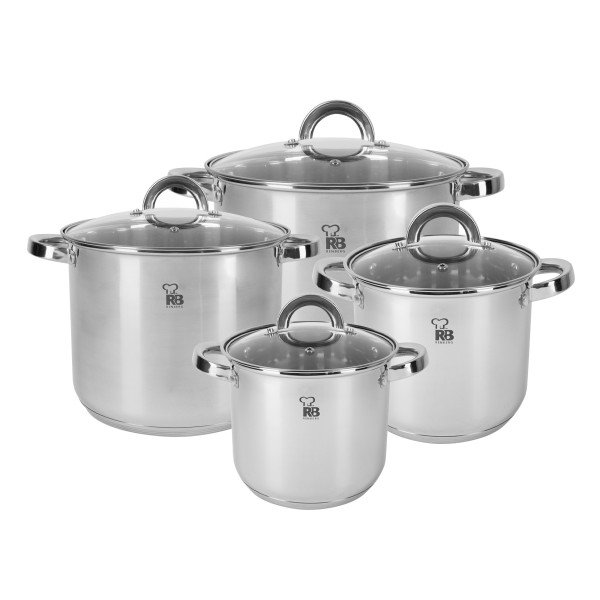 Topf-Set SARA 4-teilig in silberfarben aus Edelstahl
