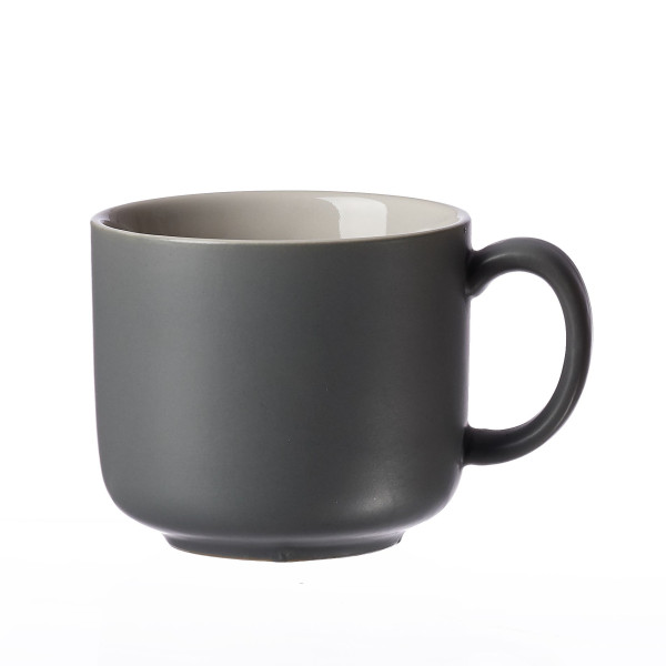 Kaffeeobertasse JASPER in grau aus Steinzeug
