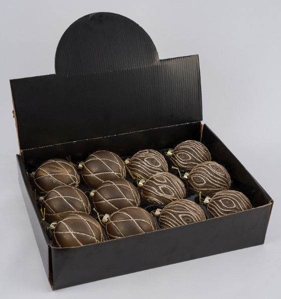 Weihnachtskugel in braun aus Glas