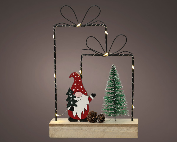 Dekoobjekt LED WICHTEL in mehrfarbig aus Materialmix