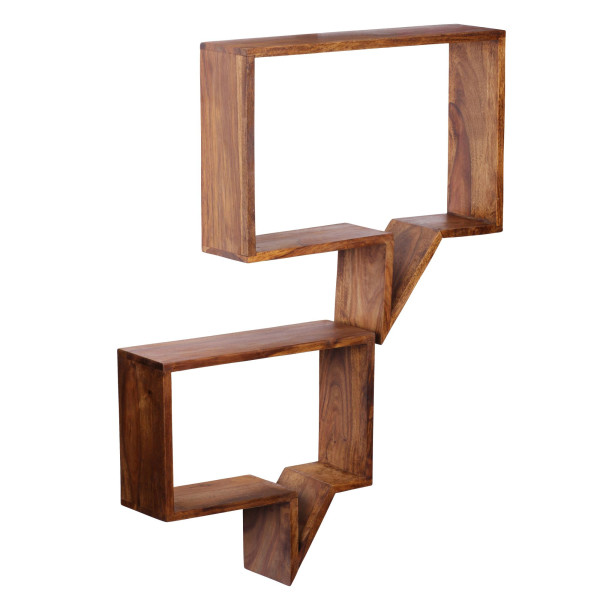 Wandregal MUMBAI in braun aus Holz