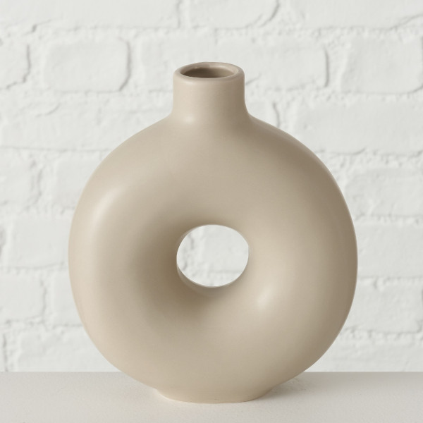 Vase LANYO in beige aus Steingut
