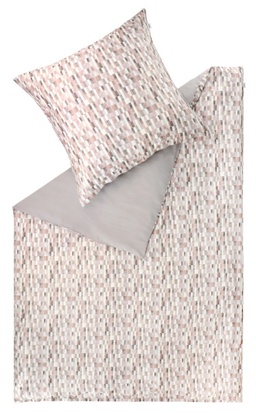 Bettwäsche BRICKS-B in pink aus Baumwolle