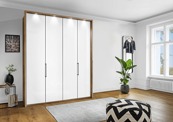 Kleiderschrank MONDO CLIVO1000 in weiß/Eiche aus Dekor