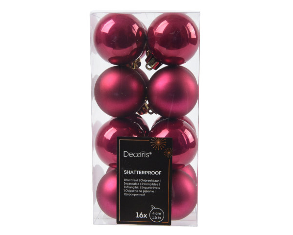 Weihnachtskugel-Set LUXE in granat aus Kunststoff