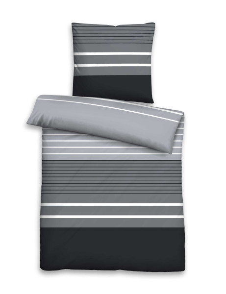 Bettwäsche Satin in grau aus Baumwolle