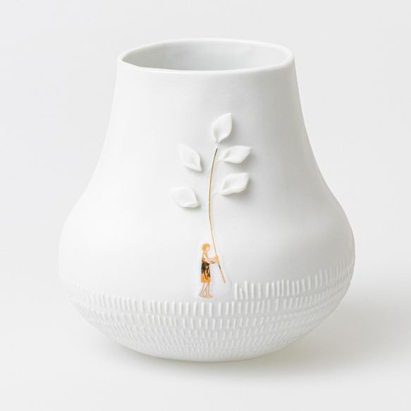 Vase WIESE in weiß aus Porzellan