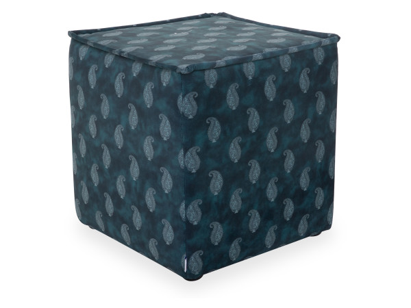 Pouf bassetti CUBUS in geblümt aus Stoff