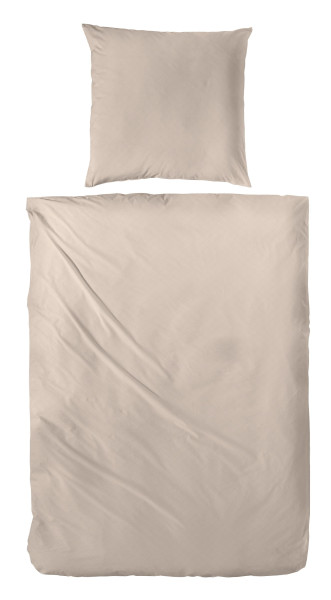 Bettwäsche MAKO-SATIN in beige aus Baumwolle