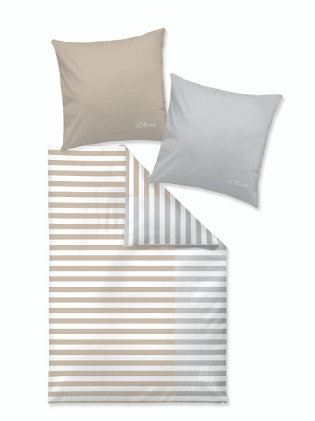 Bettwäsche S. OLIVER s.Oliver Satin in beige aus Baumwolle