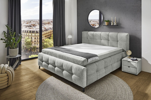 Polsterbett HARPER JACA in grau aus Stoff