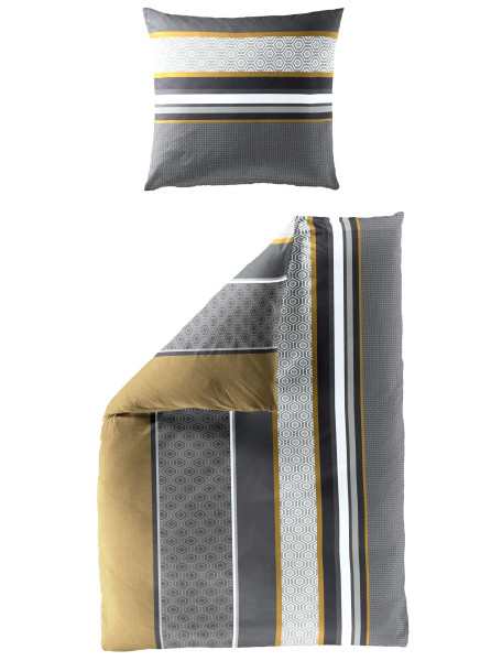 Bettwäsche Mako-Satin honig aus Baumwolle