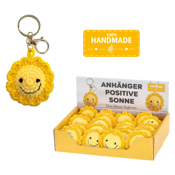 Schlüsselanhänger POSITIVE SUN in gelb aus Materialmix
