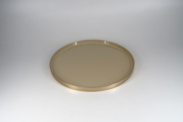 Deko-Teller LELAC in beige aus Aluminium