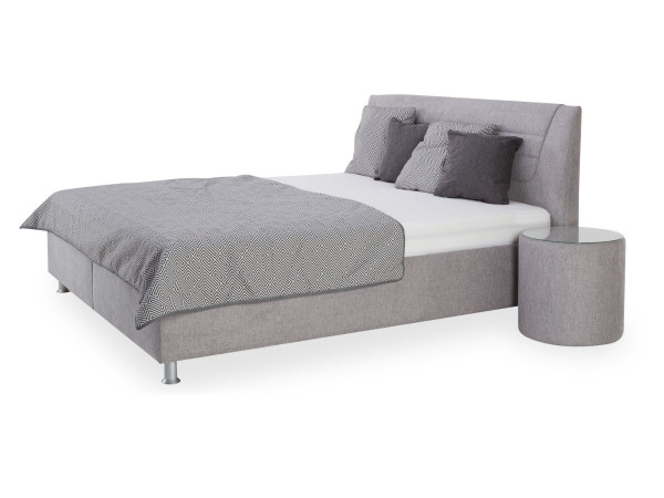 Polsterbett MONDO LUVARA in silber aus Stoff