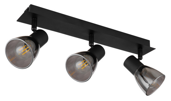 Wand-/Deckenspot CLAUDE in schwarz aus Metall