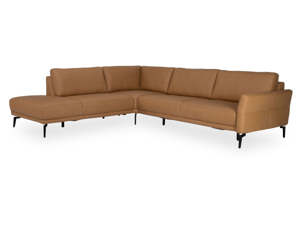 Polsterecke SYSTEMPOLSTER PIANA in Honig aus Leder