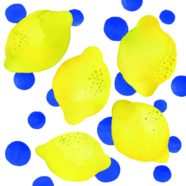Servietten LEMONS & DOTS in bunt aus Papier