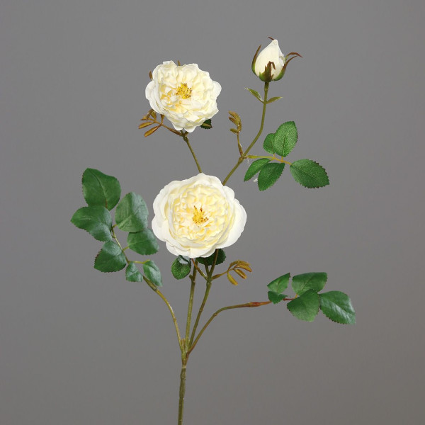 Kunstblume ROSENZWEIG in creme aus Kunststoff