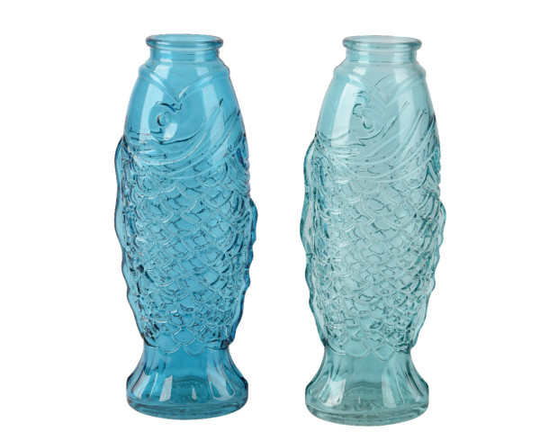 Vase FISCH in mehrfarbig aus Glas