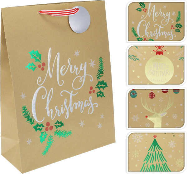 Geschenktasche KRAFT in braun aus Papier