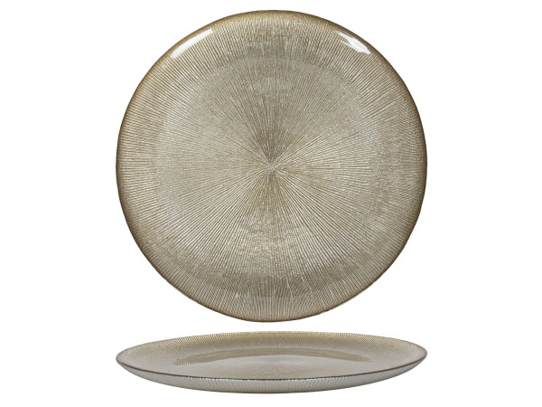 Dekoteller SIENA in goldfarben aus Glas