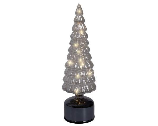 Dekoobjekt LED TREE grau in grau aus Glas