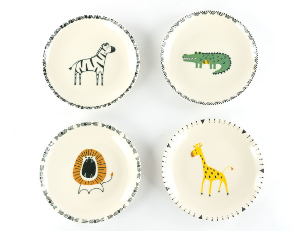 Teller SAFARI in bunt aus Steinzeug