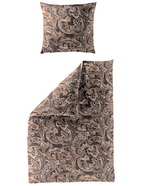 Bettwäsche Biber braun aus Baumwolle
