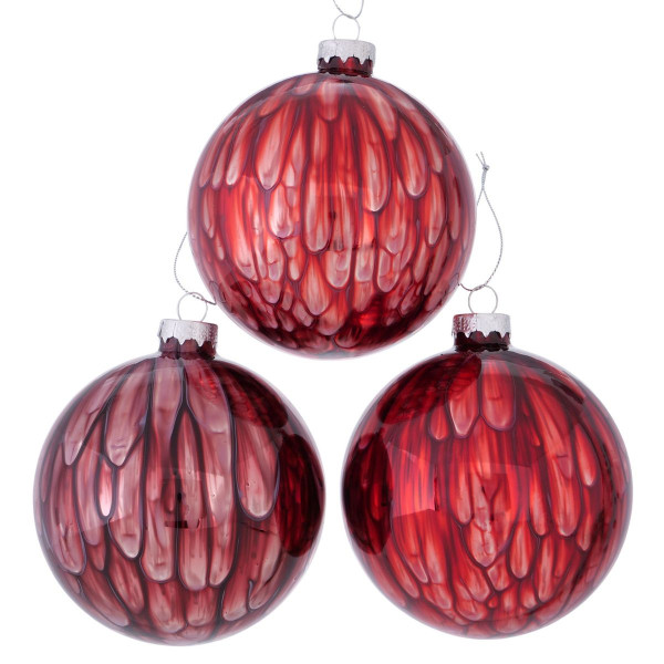 Weihnachtskugel SHADIE in rot aus Glas