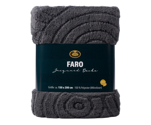 Decke FARO anthrazit in anthrazit aus Polyester