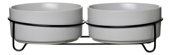 Napf-Set TARO grau in grau aus Steingut