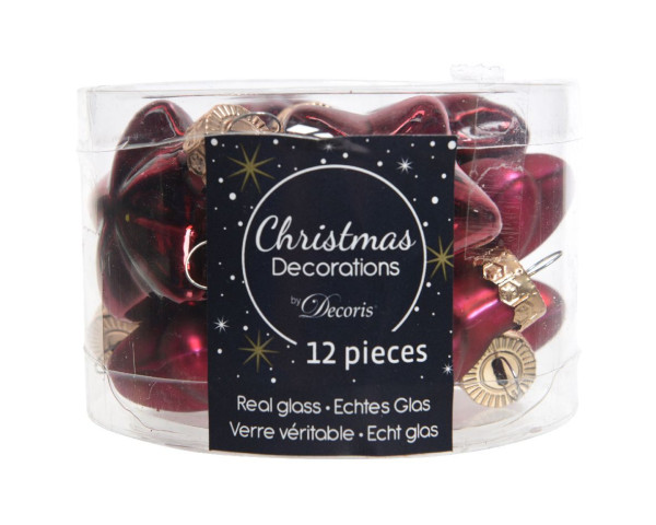 Weihnachtskugel-Box Sterne OCHSENBLUT in Ochsenblut aus Glas