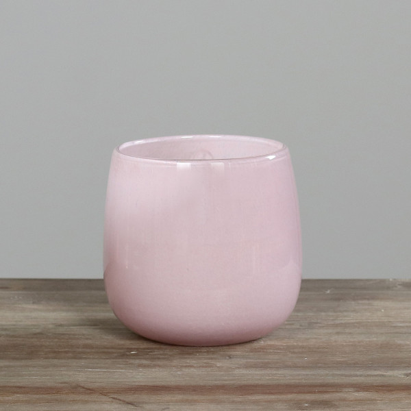 Vase in rosa aus Glas