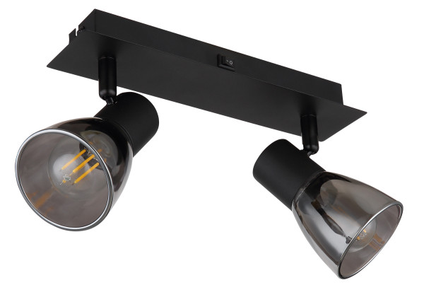 Wand-/Deckenspot CLAUDE in schwarz aus Metall