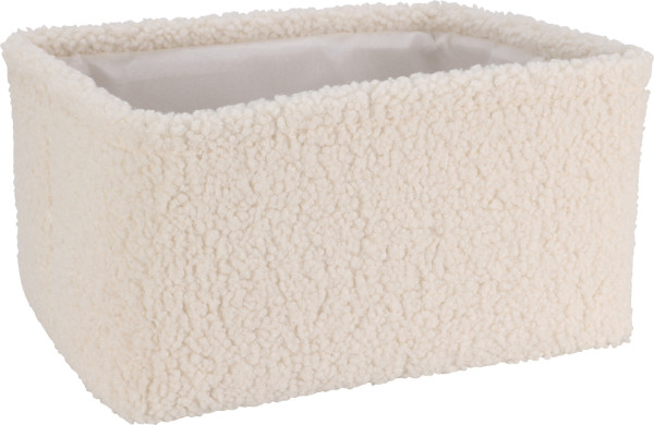 Korb TEDDY groß in weiß aus Polyester