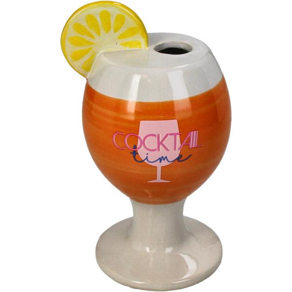 Vase COCKTAIL in orange aus Steingut