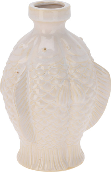 Vase FISCHE in weiß aus Keramik