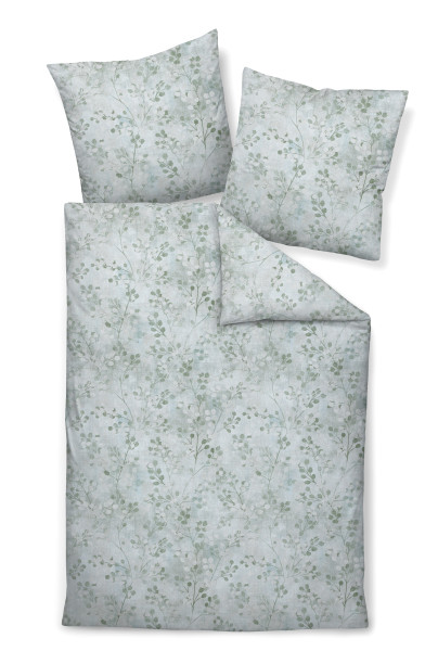 Bettwäsche CORTINA in grün aus Baumwolle