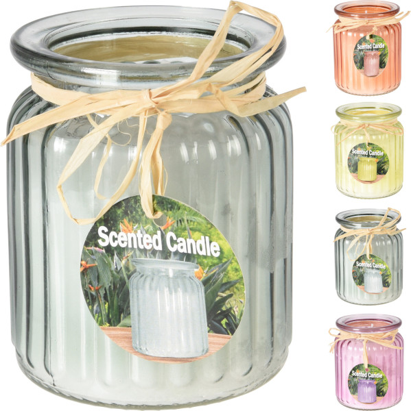 Duftkerze im Glas in mehrfarbig aus Wachs