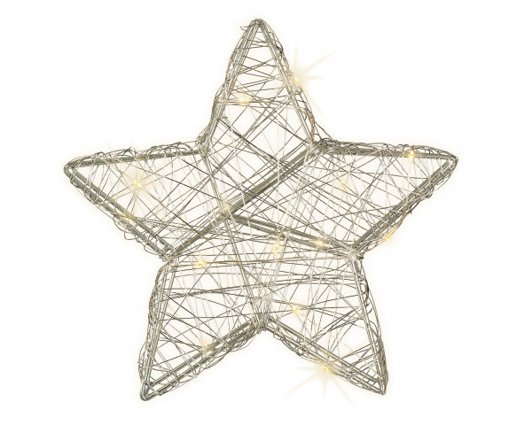 Leuchtobjekt LED STAR WIRED in silberfarben aus Metall
