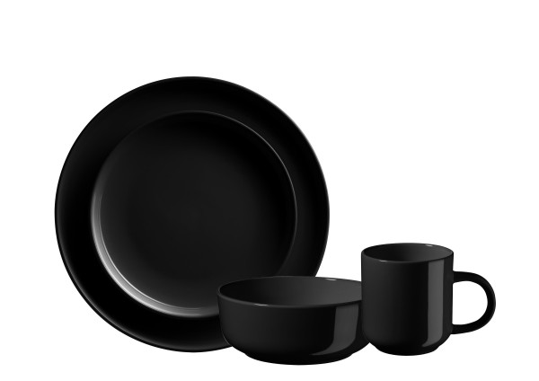 Komplettgeschirr ALENIA black in schwarz aus Keramik