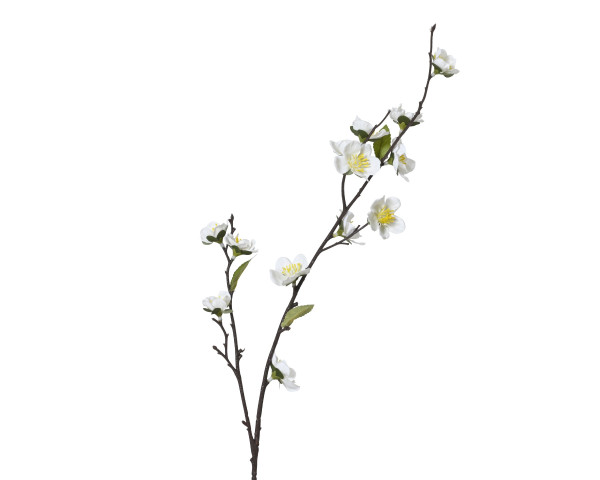 Kunstblume KIRSCHBLÜTE in weiß aus Polyester