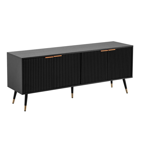 Lowboard in schwarz aus Materialmix