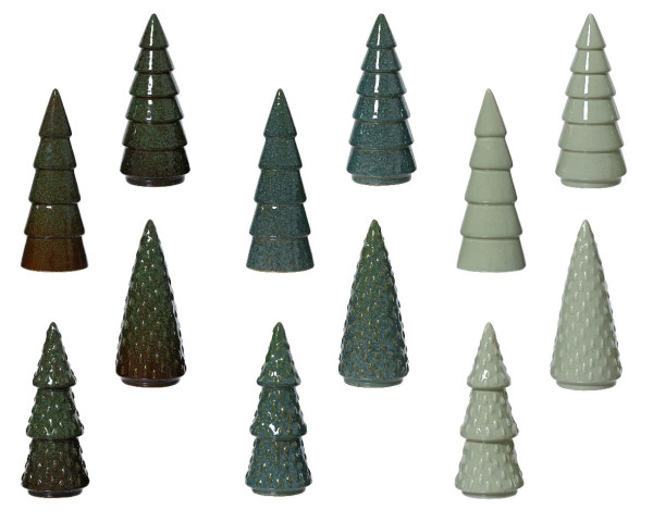 Weihnachtsbaum in mehrfarbig aus Porzellan