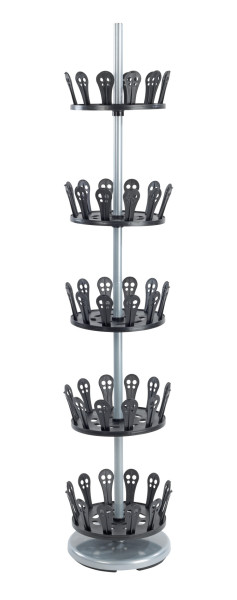 Schuhkarussell in silberfarben aus Materialmix