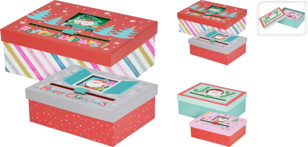 Geschenkbox groß in mehrfarbig aus Papier