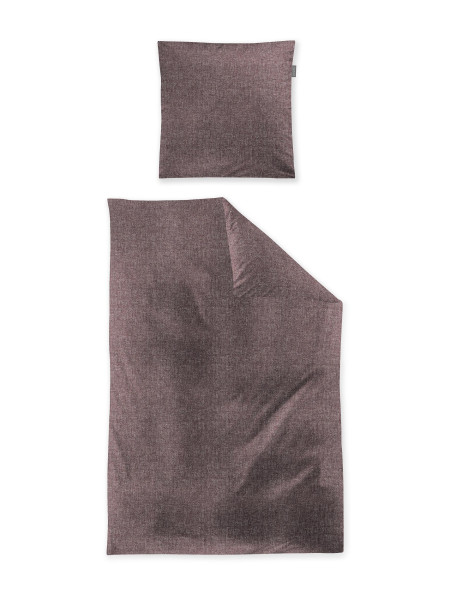 Bettwäsche MINK Biber in violett aus Baumwolle